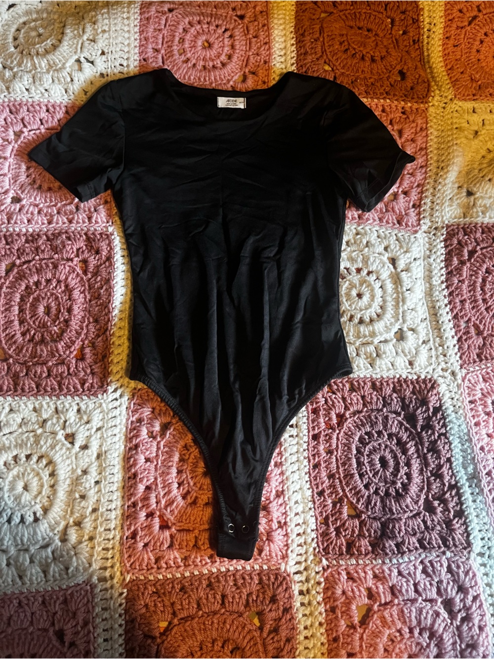 Ardene Black Short-Sleeve Contour Bodysuit